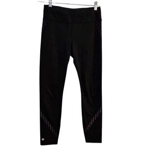 Athleta Women's Spectrum Sonar Reflective 7/8 Leggings Size S Black Activewear